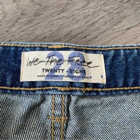 NWT Free People Belladonna Straight Leg Jeans High Rise Denim Patchwork 28 - Picture 14 of 16